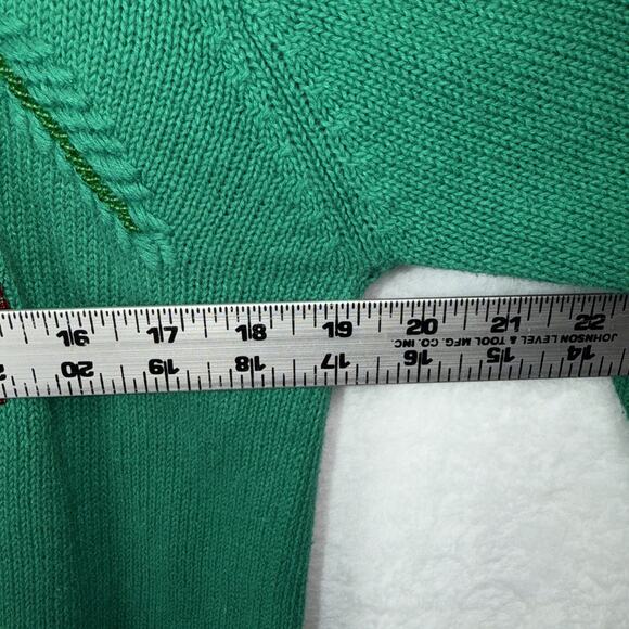 Vintage Lindsey Blake Christmas Sweater Embroidered Beaded Sz M Ornaments - Picture 10 of 12